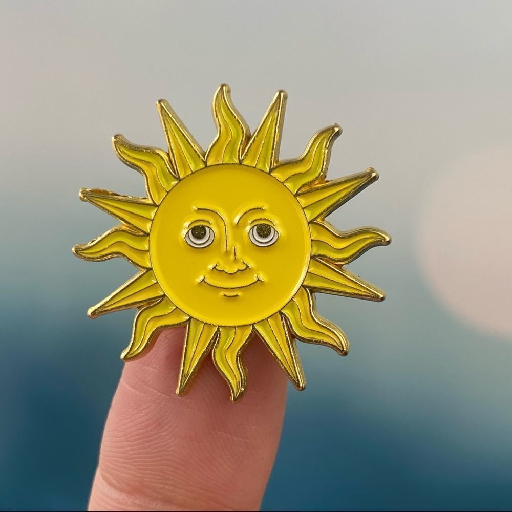 Happy Yellow Sun Enamel Pin/ Brooch Lapel